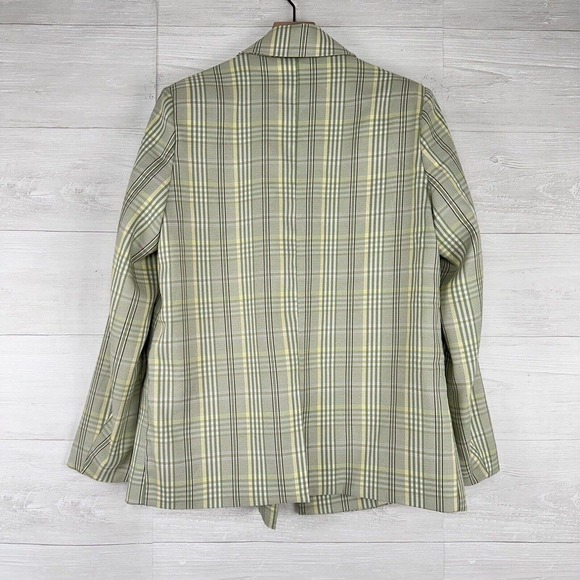 Urban Outfitters Womens Oversized Double Breasted Blazer Size Medium Plaid Green - Picture 7 of 14